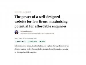 The Law Society Blog by Intellistart - The power of a well-designed website for law firms