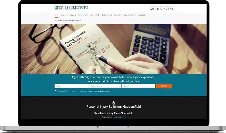 Grieves Solicitors Website Design old homepage
