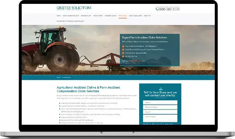 Grieves Solicitors Website Design old service page
