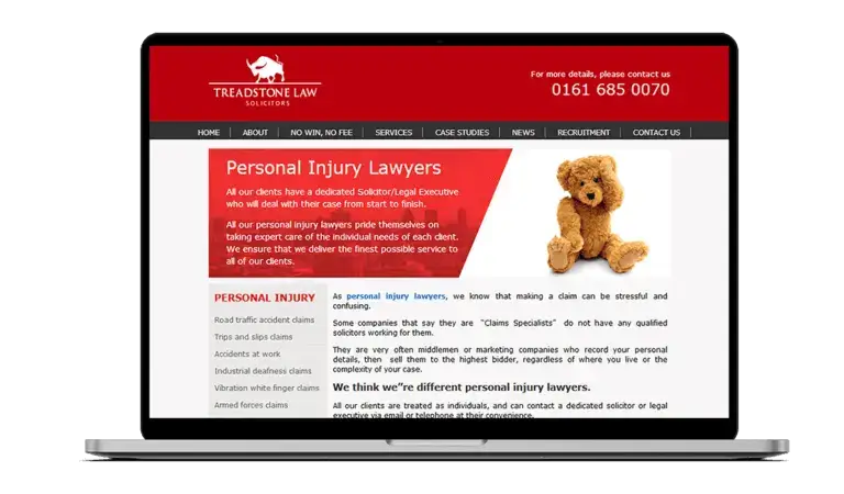 Treadstone Law Solicitors website before the redesign